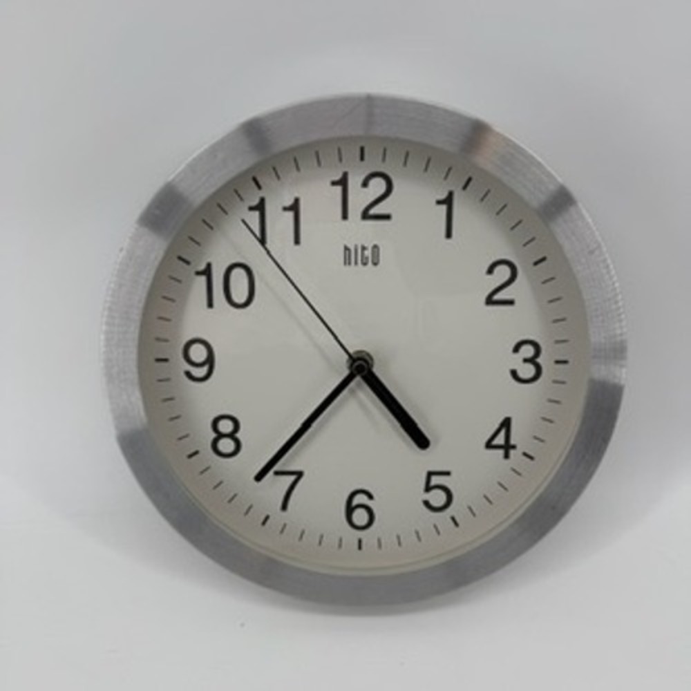 Hito 10 Inch Silent Wall Clock Brushed Silver Non Ticking Modern Minimalist